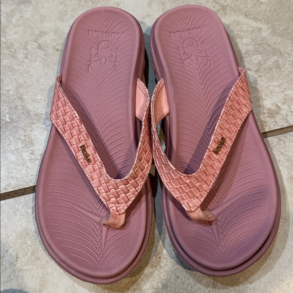 Kuailu Pink Comfortable Orthotic Sole Flip Flops Sandals Arch Support 6 - Picture 3 of 7